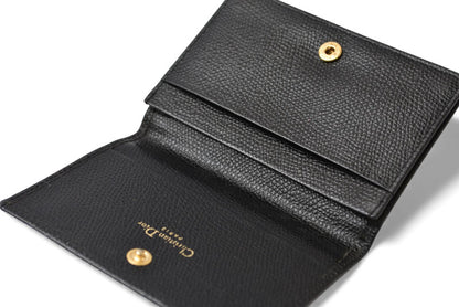 クリスチャンディオール カードケース/名刺入れ Christian Dior ヴィンテージ レザー ブラック【中古】