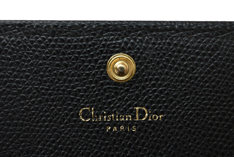 クリスチャンディオール カードケース/名刺入れ Christian Dior ヴィンテージ レザー ブラック【中古】