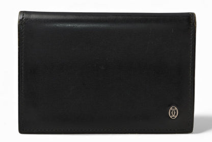 カルティエ カードケース/名刺入れ/パスケース Cartier パシャ パスケース カーフ レザー ブラック シルバー金具 L3000132【中古】
