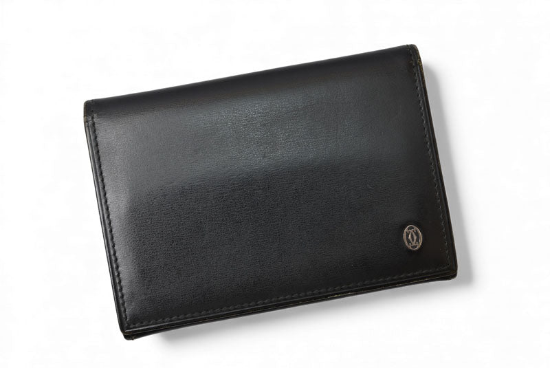 カルティエ カードケース/名刺入れ/パスケース Cartier パシャ パスケース カーフ レザー ブラック シルバー金具 L3000132【中古】