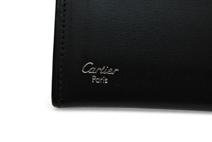 カルティエ カードケース/名刺入れ/パスケース Cartier パシャ パスケース カーフ レザー ブラック シルバー金具 L3000132【中古】