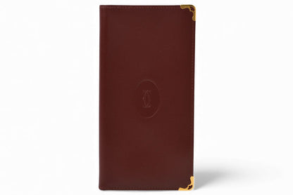 カルティエ 財布 メンズ Cartier 長財布 レザー マスト ドゥ カルティエ ボルドー L3000003【中古】