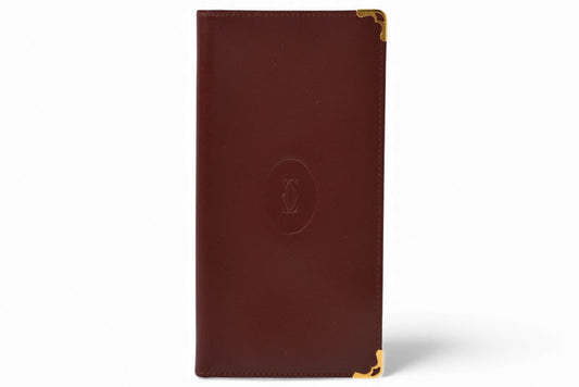 カルティエ 財布 メンズ Cartier 長財布 レザー マスト ドゥ カルティエ ボルドー L3000003【中古】