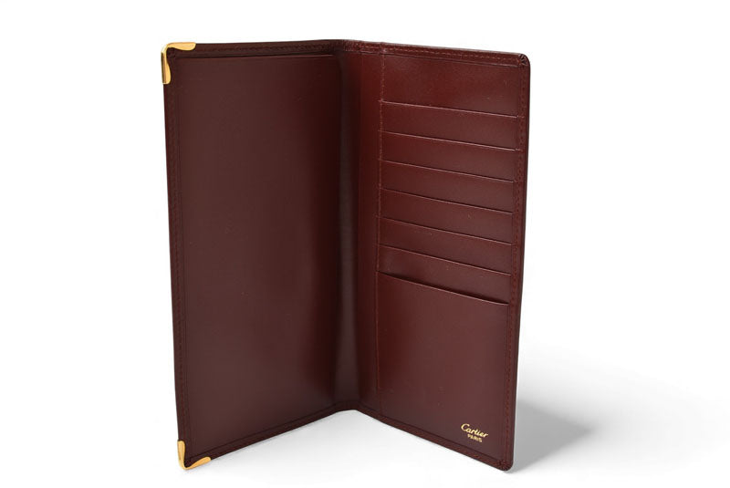 カルティエ 財布 メンズ Cartier 長財布 レザー マスト ドゥ カルティエ ボルドー L3000003【中古】