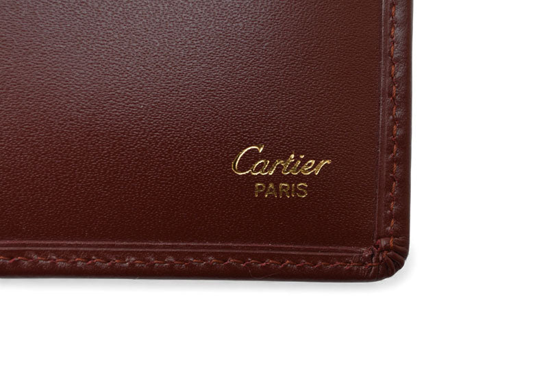 カルティエ 財布 メンズ Cartier 長財布 レザー マスト ドゥ カルティエ ボルドー L3000003【中古】