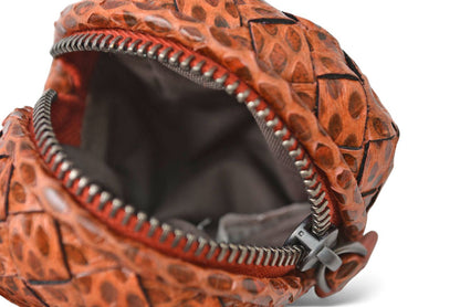 ボッテガヴェネタ キーホルダー/コインケース/ミニポーチ BOTTEGA VENETA イントレチャート 474569 VT201 6542 オレンジ系 スネーク柄