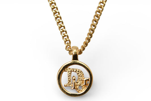 クリスチャンディオール ネックレス Christian Dior ロゴ/サークル ゴールド【中古】
