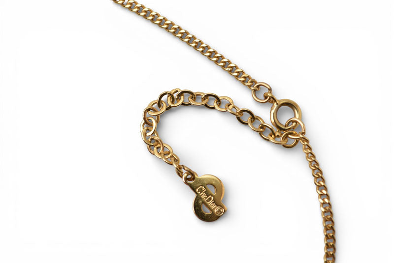 クリスチャンディオール ネックレス Christian Dior ロゴ/サークル ゴールド【中古】