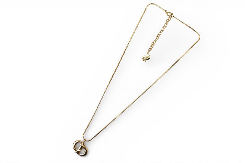 クリスチャンディオール ネックレス Christian Dior ヴィンテージ CDロゴモチーフ ゴールド【中古】