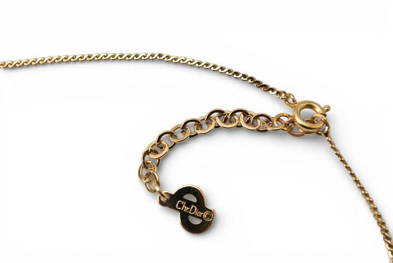 クリスチャンディオール ネックレス Christian Dior ヴィンテージ CDロゴモチーフ ゴールド【中古】