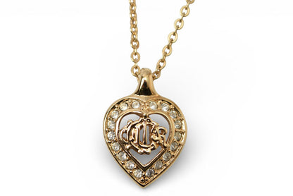 クリスチャンディオール ネックレス/イヤリングセット ヴィンテージ Christian Dior ディオール ペンダント アクセサリー ラインストーン ゴールド【中古】