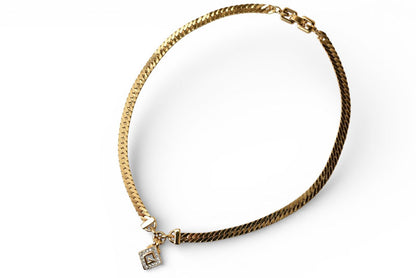 ジバンシィ ネックレス ヴィンテージ GIVENCHY/ジバンシー チョーカー Gロゴ/ラインストーン/ゴールド レディース【中古】