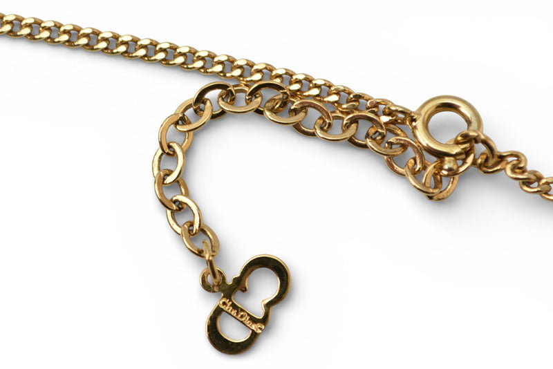 クリスチャンディオール ネックレス ヴィンテージ Christian Dior ロゴ/サークル ゴールド【中古】