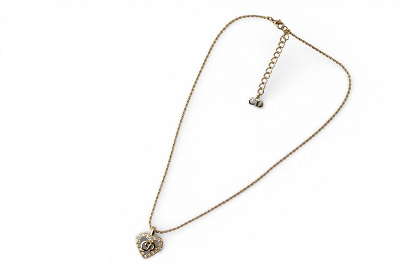 クリスチャンディオール ネックレス ヴィンテージ Christian Dior ロゴ/ハート ゴールド【中古】