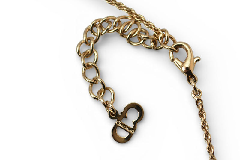 クリスチャンディオール ネックレス ヴィンテージ Christian Dior ロゴ/ハート ゴールド【中古】