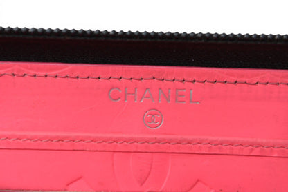 シャネル 財布 CHANEL カンボンライン ラウンドファスナー式/長財布 ブラック/ブラック【中古】