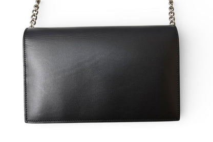 グッチ ショルダーバッグ/クラッチバッグ/チェーンウォレット 2way GUCCI エンボスロゴ/ブラック 421850【中古】