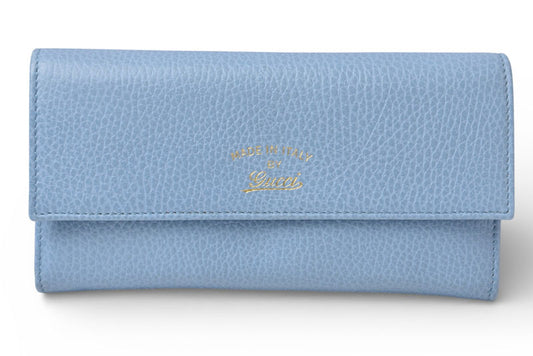 グッチ 財布 GUCCI 二つ折り/長財布 グッチスイング レザー ブルー 354496【中古】