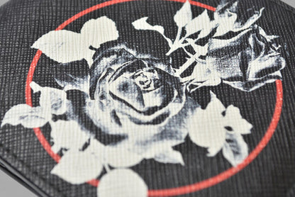 ディオールオム 財布/二つ折り Dior Homme 折財布 レザー ローズ/ブラック 2RDBC027XXS【中古】