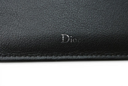 ディオールオム 財布/二つ折り Dior Homme 折財布 レザー ローズ/ブラック 2RDBC027XXS【中古】