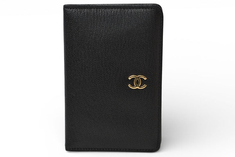 シャネル カードケース/アドレス帳カバー CHANEL ヴィンテージ ココマーク レザー ブラック【中古】