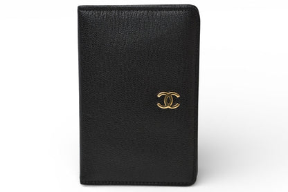 シャネル カードケース/アドレス帳カバー CHANEL ヴィンテージ ココマーク レザー ブラック【中古】