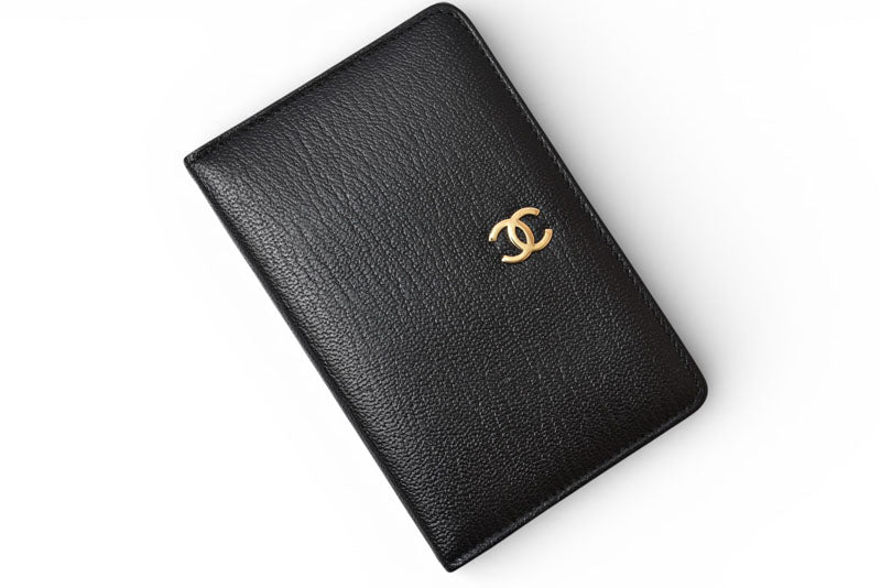 シャネル カードケース/アドレス帳カバー CHANEL ヴィンテージ ココマーク レザー ブラック【中古】