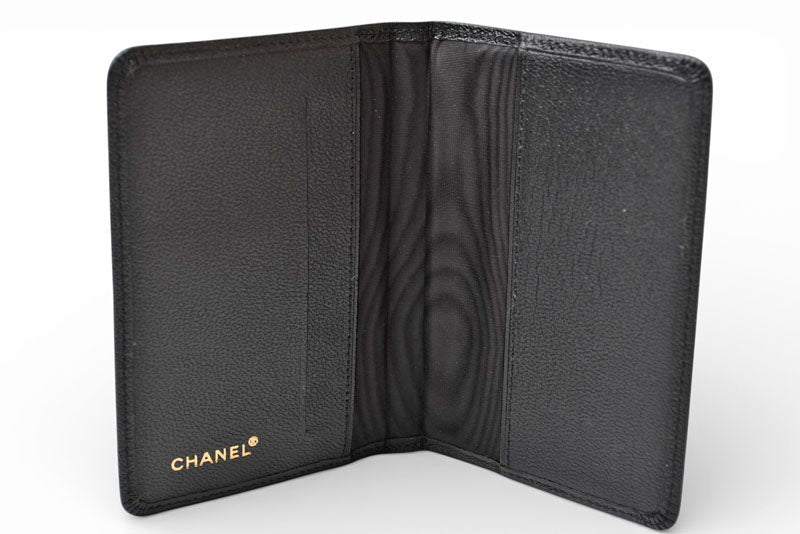 シャネル カードケース/アドレス帳カバー CHANEL ヴィンテージ ココマーク レザー ブラック【中古】