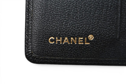 シャネル カードケース/アドレス帳カバー CHANEL ヴィンテージ ココマーク レザー ブラック【中古】
