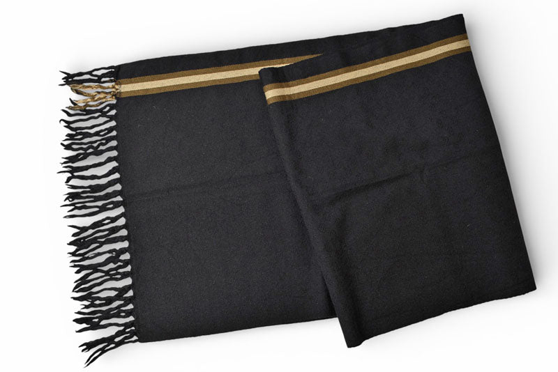 グッチ マフラー GUCCI ウインタースカーフ ウール100% GG柄/ブラック シェリーライン【中古】
