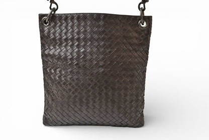 ボッテガヴェネタ ショルダーバッグ/メッセンジャーバッグ BOTTEGA VENETA クロスボディ イントレチャートVN ダークブラウン 172726【中古】