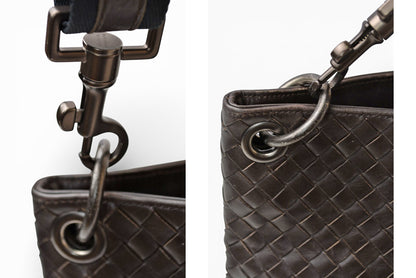 ボッテガヴェネタ ショルダーバッグ/メッセンジャーバッグ BOTTEGA VENETA クロスボディ イントレチャートVN ダークブラウン 172726【中古】