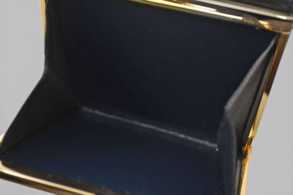 カルティエ 折財布/二つ折り財布 Cartier ガマ口財布 ヴィンテージ サファイア レザー がま口 ネイビー【中古】