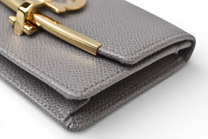サルヴァトーレフェラガモ カードケース/コインケース Salvatore Ferragamo キーチェーン付 レザー グレー【中古】