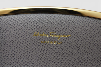 サルヴァトーレフェラガモ カードケース/コインケース Salvatore Ferragamo キーチェーン付 レザー グレー【中古】