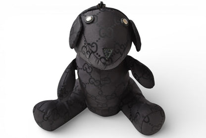 グッチ テディベア/ポーチ/小物入れ GUCCI ナイロン GG柄/ブラック 223669【中古】