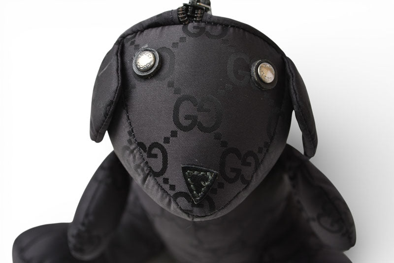 グッチ テディベア/ポーチ/小物入れ GUCCI ナイロン GG柄/ブラック 223669【中古】