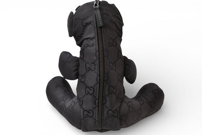 グッチ テディベア/ポーチ/小物入れ GUCCI ナイロン GG柄/ブラック 223669【中古】