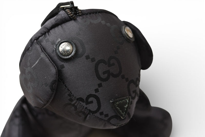 グッチ テディベア/ポーチ/小物入れ GUCCI ナイロン GG柄/ブラック 223669【中古】