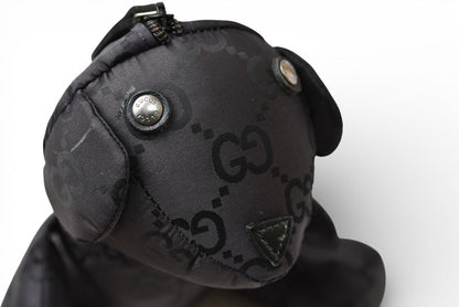 グッチ テディベア/ポーチ/小物入れ GUCCI ナイロン GG柄/ブラック 223669【中古】