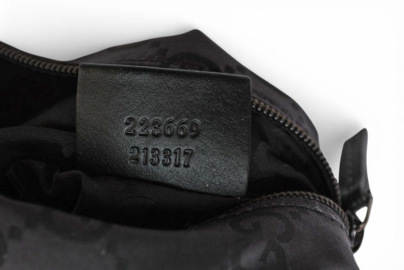 グッチ テディベア/ポーチ/小物入れ GUCCI ナイロン GG柄/ブラック 223669【中古】