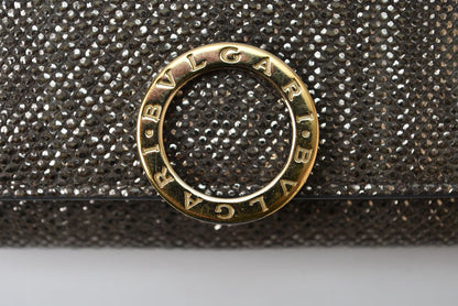 ブルガリ キーケース BVLGARI メタリックキャンバス グレー/ゴールド メンズ/レディース【中古】