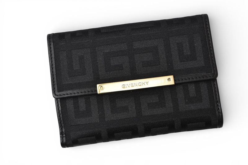 ジバンシー/ジバンシィ 未使用 折財布/三つ折り財布 GIVENCHY ヴィンテージ ナイロン ブラック【中古】