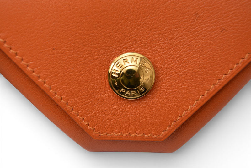 エルメス コインケース/小銭入れ HERMES ルヴァンキャトル レザー オレンジ系 □C刻印【中古】