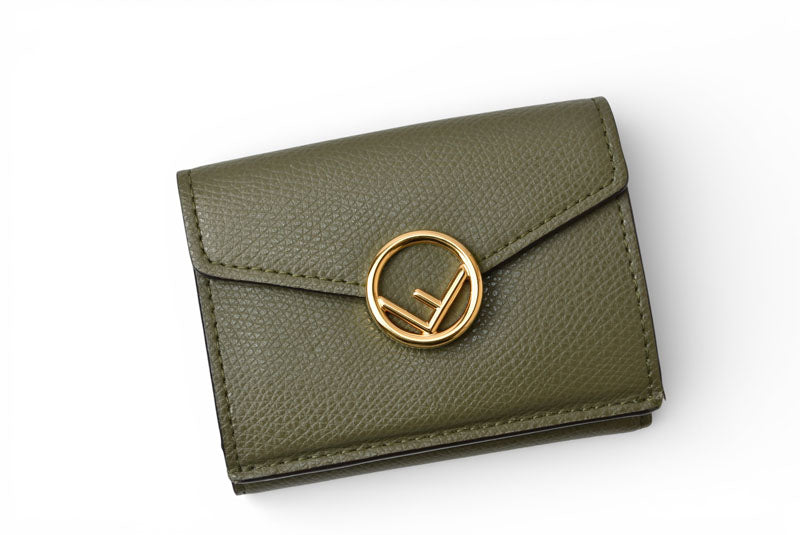 フェンディ 財布/ミニ財布 FENDI 三つ折り エフ イズ フェンディ/F IS FENDI 8M0395 ASPARAGO/カーキ系【中古】