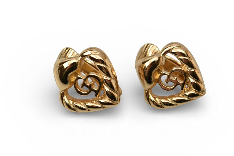 クリスチャンディオール イヤリング Christian Dior ヴィンテージ アクセサリー ハート ゴールド【中古】