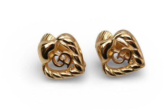 クリスチャンディオール イヤリング Christian Dior ヴィンテージ アクセサリー ハート ゴールド【中古】