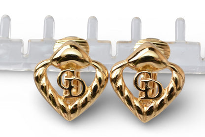 クリスチャンディオール イヤリング Christian Dior ヴィンテージ アクセサリー ハート ゴールド【中古】