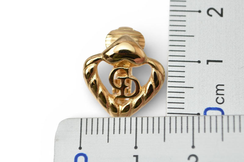 クリスチャンディオール イヤリング Christian Dior ヴィンテージ アクセサリー ハート ゴールド【中古】