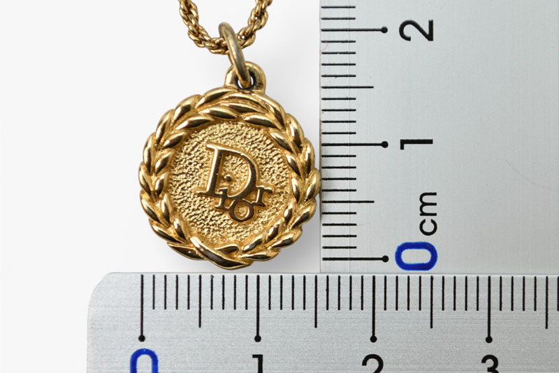クリスチャンディオール ネックレス ヴィンテージ Christian Dior サークル ゴールド【中古】
